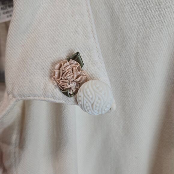 WEK the World Vintage Boho Shirt Jacket Oversized Lace Pockets Floral USA Made - Picture 3 of 8